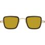 Elegante Metal Body Golden Square and with Yellow Lenses  inspired from Kabir Singh Sunglass for Men and Boys 