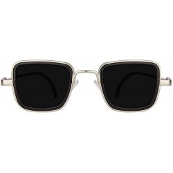 Elegante Metal Body Silver Squarea Nd With Black Lenses Inspired From Kabir Singh Sunglass For Men And Boys